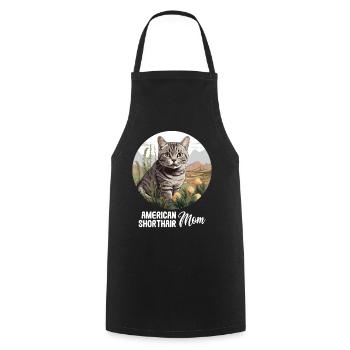 Cat Cats American Shorthair - Cooking Apron - black - Front - AI Model Male 185 dark (185cm)