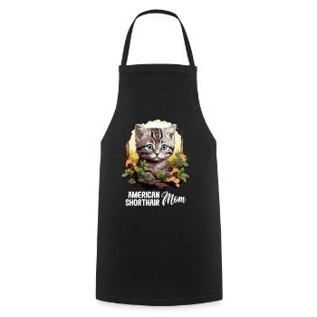 Cat Cats American Shorthair - Cooking Apron - black - Front - AI Model Male 185 dark (185cm)