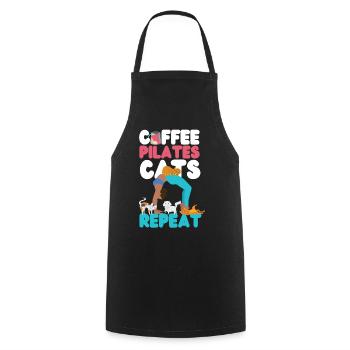 Instructeur de Pilates Professeur Café - Tablier de cuisine - noir - Devant - AI Model Male 185 dark (185cm)