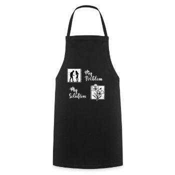 Amoureux des orchidées Mon problème Mon pictogramme Maman Papa - Tablier de cuisine - noir - Devant - AI Model Male 185 dark (185cm)