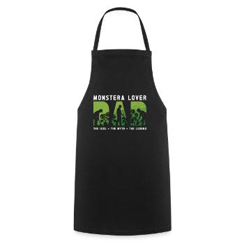 Monstera Lover Dad The Idol The Myth Indoor Plants - Cooking Apron - black - Front - AI Model Male 185 dark (185cm)