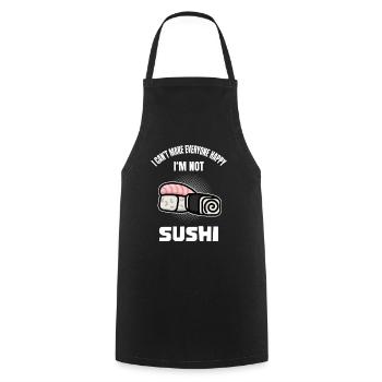 Drôle d’amant de Sushin disant de la nourriture japonaise - Tablier de cuisine - noir - Devant - AI Model Male 185 dark (185cm)
