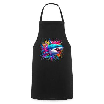 Requin - Tablier de cuisine - noir - Devant - AI Model Male 185 dark (185cm)
