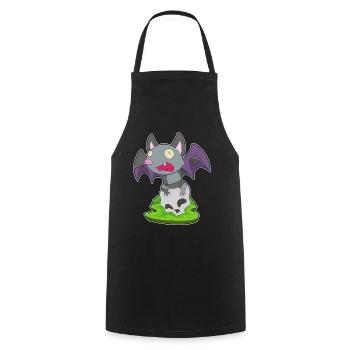 Chauve-souris Halloween crâne - Tablier de cuisine - noir - Devant - AI Model Male 185 dark (185cm)