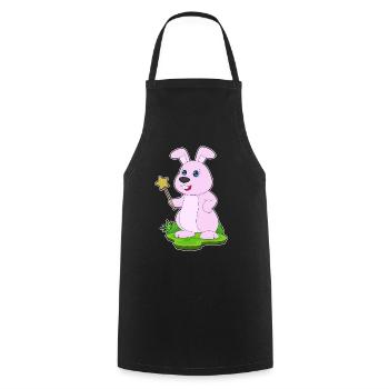 Bunny Wizard Wand - Cooking Apron - black - Front - AI Model Male 185 dark (185cm)