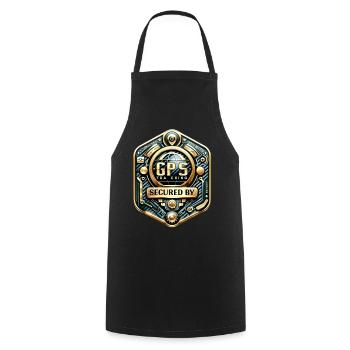 GPS Anti Vol Autocollant Carbone-Or - Tablier de cuisine - noir - Devant - AI Model Male 185 dark (185cm)