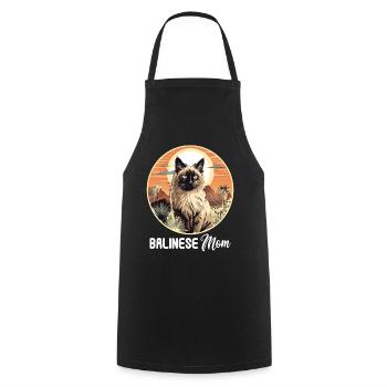 Balinese Cat Balinesenkatze - Cooking Apron - black - Front - AI Model Male 185 dark (185cm)