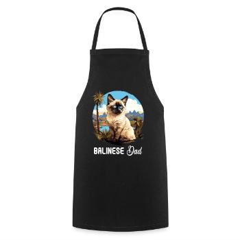 Balinese Cat Balinesenkatze - Cooking Apron - black - Front - AI Model Male 185 dark (185cm)