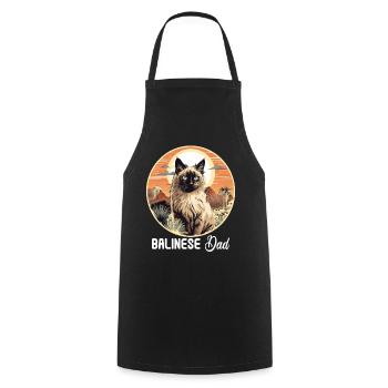 Balinese Cat Balinesenkatze - Cooking Apron - black - Front - AI Model Male 185 dark (185cm)