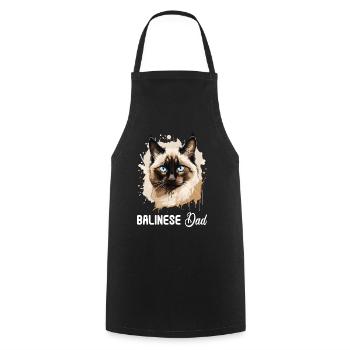 Balinese Cat Balinesenkatze - Cooking Apron - black - Front - AI Model Male 185 dark (185cm)