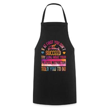 Pilates Instructor Teacher - Cooking Apron - black - Front - AI Model Male 185 dark (185cm)
