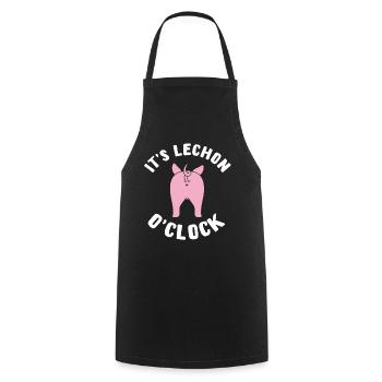 Lechon Time Drôle Cadeau Philippin - Tablier de cuisine - noir - Devant - AI Model Male 185 dark (185cm)