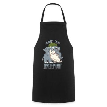 Elephant Pun for Seniors and Retirees - Cooking Apron - black - Front - AI Model Male 185 dark (185cm)