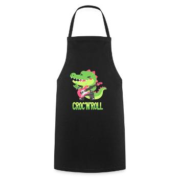 Rocker Crocodile - Pun - Cooking Apron - black - Front - AI Model Male 185 dark (185cm)