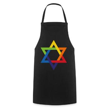 Jewish and Proud Star of David - Cooking Apron - black - Front - AI Model Male 185 dark (185cm)