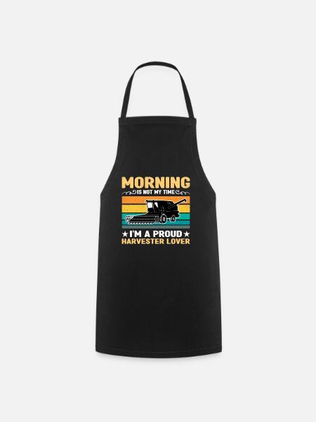 Le matin n’est pas mon heure de travail sur le terrain - Tablier de cuisine - noir