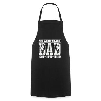 Cattle Farmer Dad The Idol The Myth Cattle Farming - Cooking Apron - black - Front - AI Model Male 185 dark (185cm)