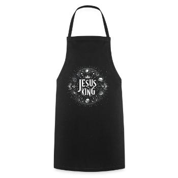Jesus is King Circle Design - Cooking Apron - black - Front - AI Model Male 185 dark (185cm)
