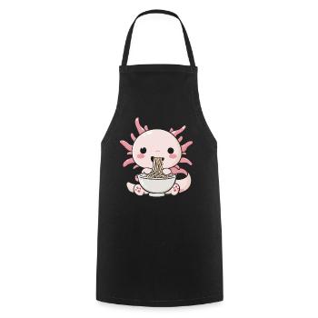 Axolotl liebt Ramen Bowl Kawaii Anime - Kochschürze - Schwarz - Vorne - AI Model Male 185 dark (185cm)