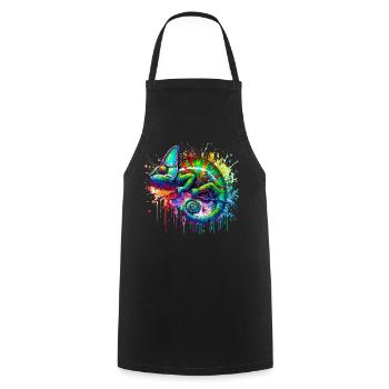 Caméléon - Tablier de cuisine - noir - Devant - AI Model Male 185 dark (185cm)