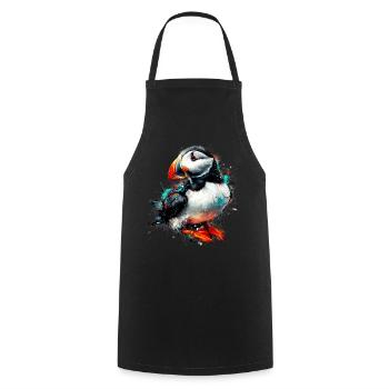 Papageitaucher - Kochschürze - Schwarz - Vorne - AI Model Male 185 dark (185cm)