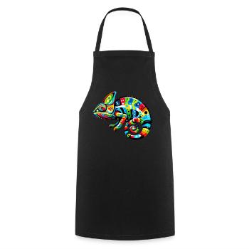 Chameleon - Cooking Apron - black - Front - AI Model Male 185 dark (185cm)
