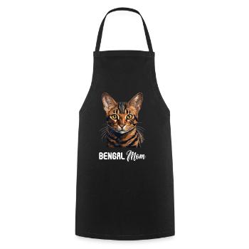 Bengal Cat Bengalkatze - Kochschürze - Schwarz - Vorne - AI Model Male 185 dark (185cm)