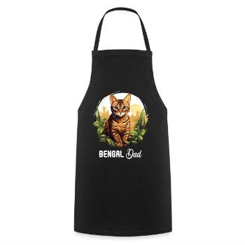 Bengal Cat Bengalkatze - Cooking Apron - black - Front - AI Model Male 185 dark (185cm)