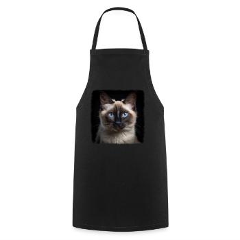 Balinese Cat Balinesenkatze - Cooking Apron - black - Front - AI Model Male 185 dark (185cm)