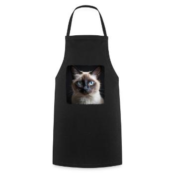 Balinese Cat Balinesenkatze - Cooking Apron - black - Front - AI Model Male 185 dark (185cm)