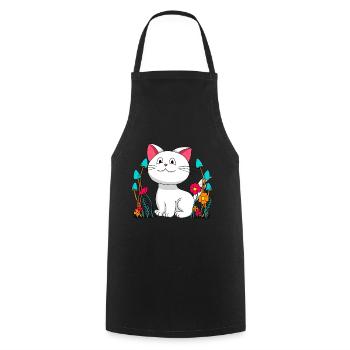 Cat, Cat, Child, Children, Pets, Tomcat, Nature - Cooking Apron - black - Front - AI Model Male 185 dark (185cm)