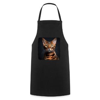 Bengal Cat Bengalkatze - Kochschürze - Schwarz - Vorne - AI Model Male 185 dark (185cm)
