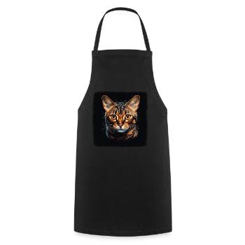 Bengal Cat Bengalkatze - Kochschürze - Schwarz - Vorne - AI Model Male 185 dark (185cm)