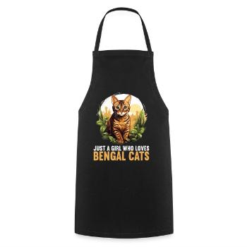 Bengal Cat Bengalkatze - Kochschürze - Schwarz - Vorne - AI Model Male 185 dark (185cm)
