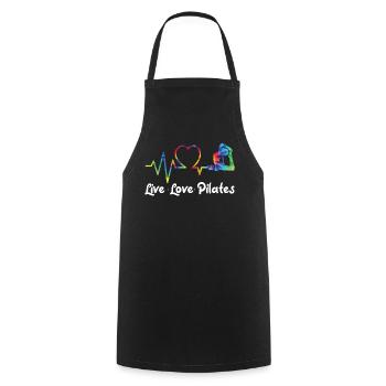 Instructeur de Pilates Enseignant - Tablier de cuisine - noir - Devant - AI Model Male 185 dark (185cm)