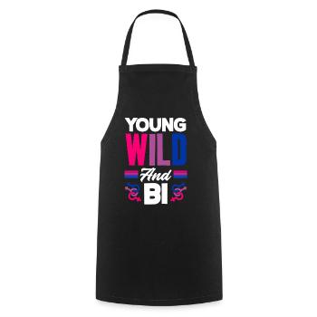 Jeune, sauvage et bisexuel - Tablier de cuisine - noir - Devant - AI Model Male 185 dark (185cm)