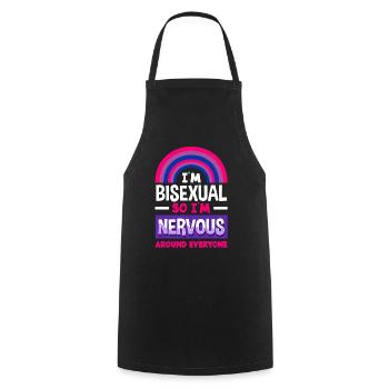 Bisexuel Amour Tout Le Monde Nerveux - Tablier de cuisine - noir - Devant - AI Model Male 185 dark (185cm)