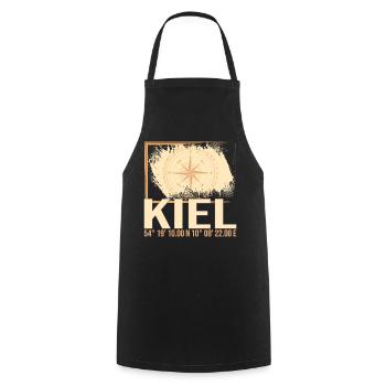 Kiel Koordinaten - Kochschürze - Schwarz - Vorne - AI Model Male 185 dark (185cm)