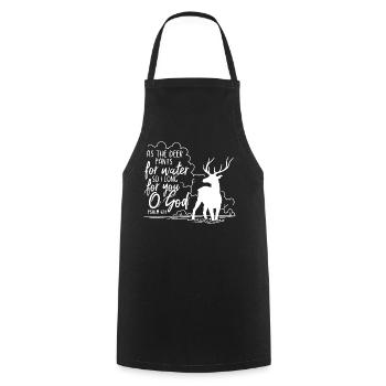 As the deer pants for water - Cooking Apron - black - Front - AI Model Male 185 dark (185cm)