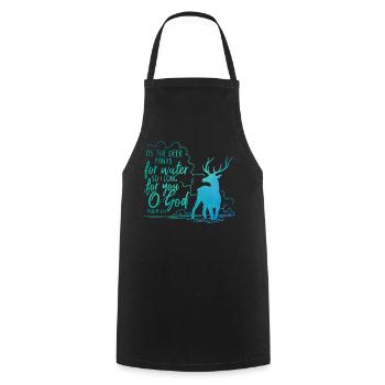 As the deer pants for water - Cooking Apron - black - Front - AI Model Male 185 dark (185cm)
