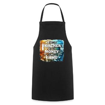 Teacher Teacher Money and Fame Gift - Cooking Apron - black - Front - AI Model Male 185 dark (185cm)