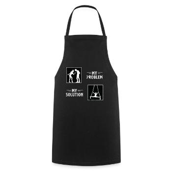 Acrobate Mon problème Ma solution Pictogramme Papa Maman - Tablier de cuisine - noir - Devant - AI Model Male 185 dark (185cm)