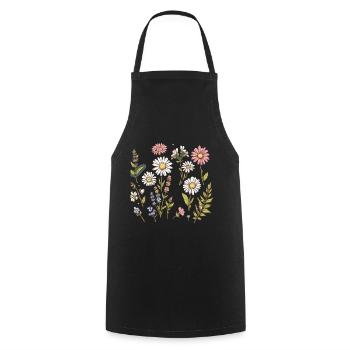 Blumen-Design-Outfit für Frauen Mädchen Kinder - Kochschürze - Schwarz - Vorne - AI Model Male 185 dark (185cm)