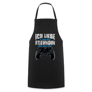 I love it when my girlfriend plays me - Cooking Apron - black - Front - AI Model Male 185 dark (185cm)