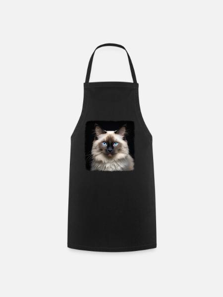 Birman Cat Birma Katze - Kochschürze - Schwarz