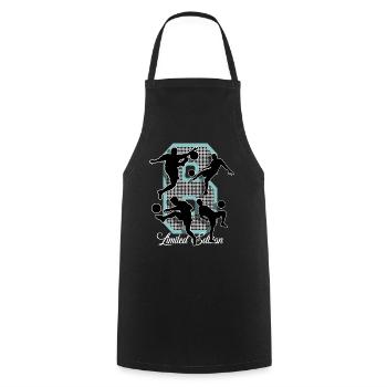 Football du 6e anniversaire - Tablier de cuisine - noir - Devant - AI Model Male 185 dark (185cm)