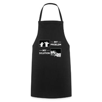 Bibliothécaire Mon problème Ma solution Pictogramme Papa Maman - Tablier de cuisine - noir - Devant - AI Model Male 185 dark (185cm)