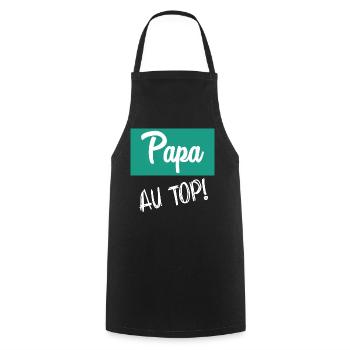 FATHER'S DAY. HAPPY FATHER'S DAY. DAD. HAPPY BIRTHDAY. - Cooking Apron - black - Front - AI Model Male 185 dark (185cm)