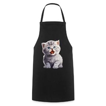 Cat Cats British Shorthair British Shorthair - Cooking Apron - black - Front - AI Model Male 185 dark (185cm)