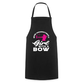 Femme fille hobby tir à l'arc - Tablier de cuisine - noir - Devant - AI Model Male 185 dark (185cm)